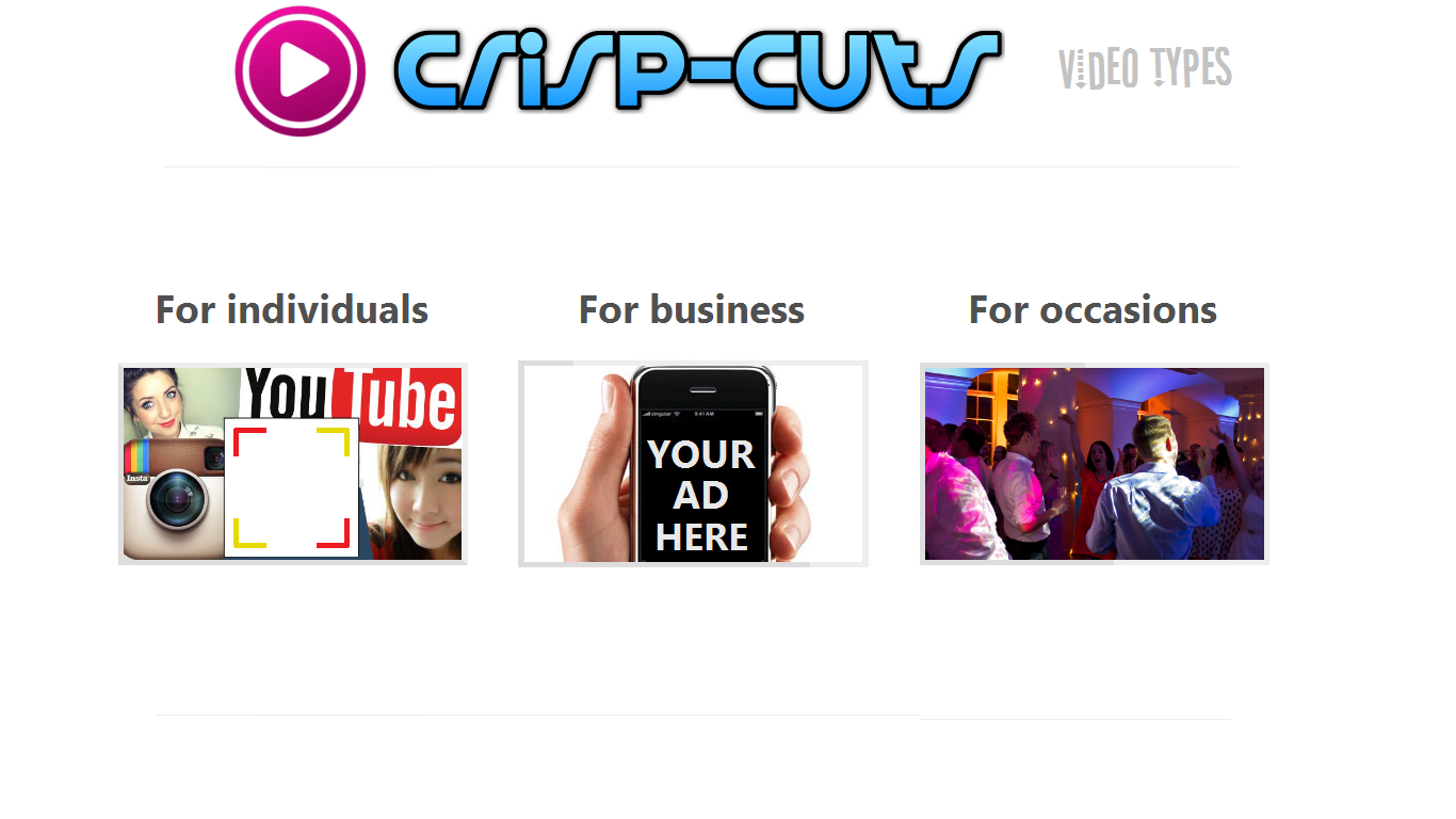 Video Types Select - Videos for Individuals Business and Occasions from Crisp-Cuts Video Production Bracknell Berkshire UK